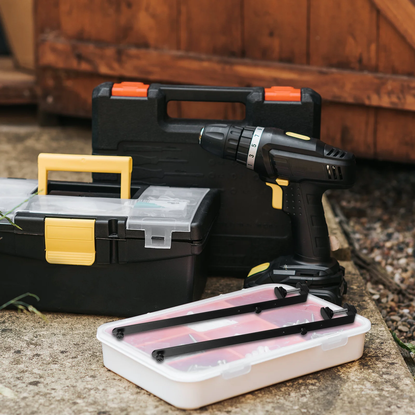 2 قطعة حامل مكتبي قابل للتعديل ارتفاع أسود قابل للتعديل سطح المكتب الجرف قوس ل Pegboards أداة خالية الإعداد طاولة قابلة للطي قضيب حامل