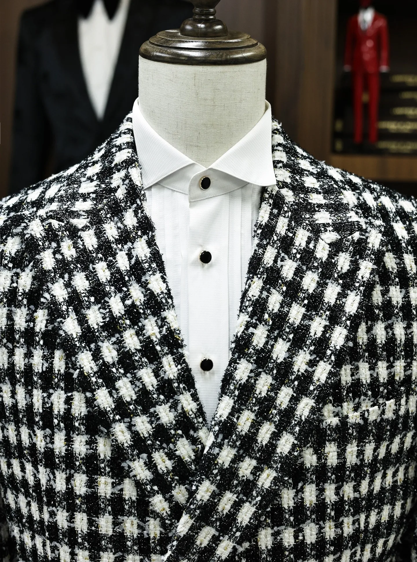 Woolen Classic Men Wedding Suits Peaked Lapel Double Breasted Tuxedos Groom Party 2 Pcs Blazer Pants Customized Made