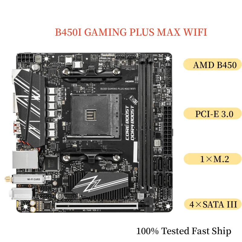 

For MSI B450I GAMING PLUS MAX WIFI Motherboard 64GB Socket AM4 DDR4 Mini-ITX Mainboard 100% Tested Fast Ship