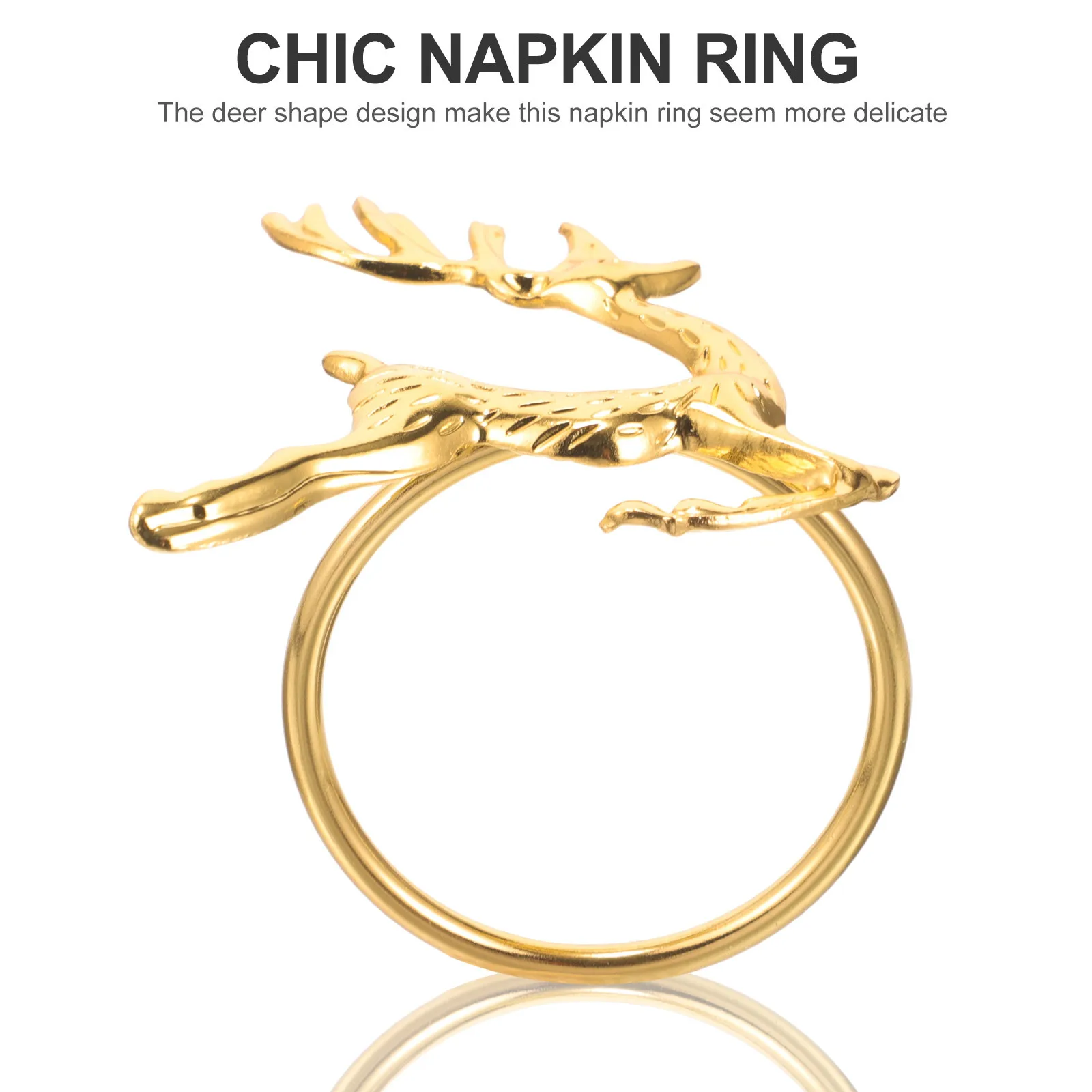 

6Pcs Deer Shaped Napkin Rings Metal Christmas Napkin Holders Elegant Table Decoration Wedding Holiday Party Deer Craft Ornament