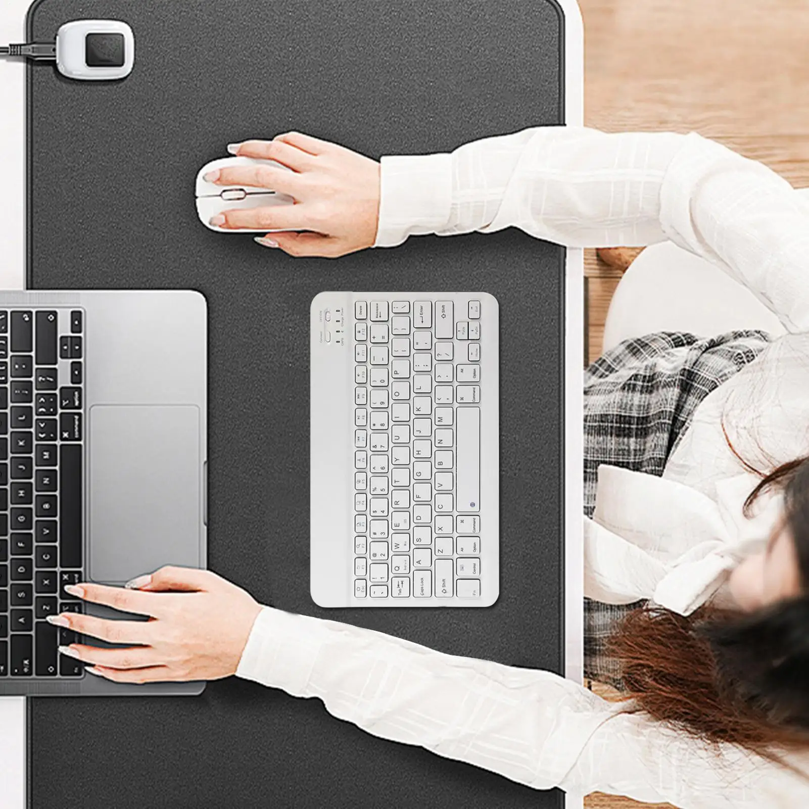 

Мини-клавиатура Blue зуб, беспроводная, тихая, перезаряжаемая, низкопрофильная, портативная компьютерная клавиатура, совместимая с IOS, AndroidWindows