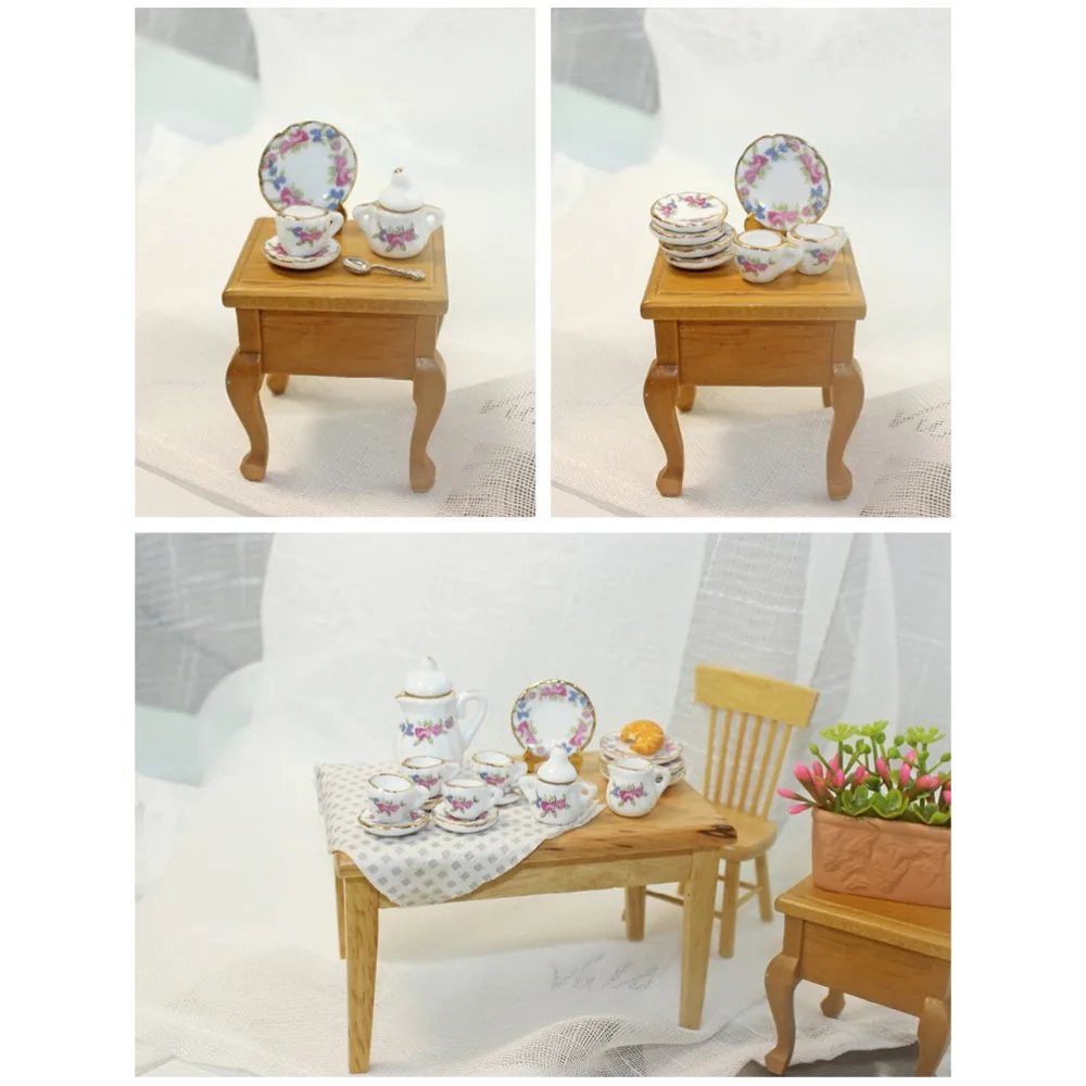 1:12 maison de poupée Miniature service à thé en céramique jouer maison de poupée Miniaturas décor à la maison accessoires jouet semblant jouer jouet