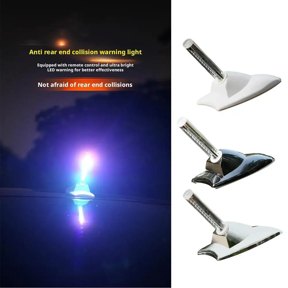 

Universal Shark Fin Antenna Light Solar Powered Car Roof Decoration Explosion Flashing LED Anti-Collision Safety Warning Light