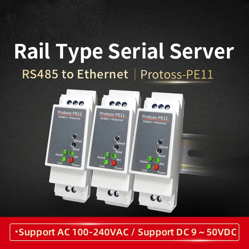 

Protoss-PE11 DIN-Rail Modbus RS485 Serial Port to Ethernet Converter