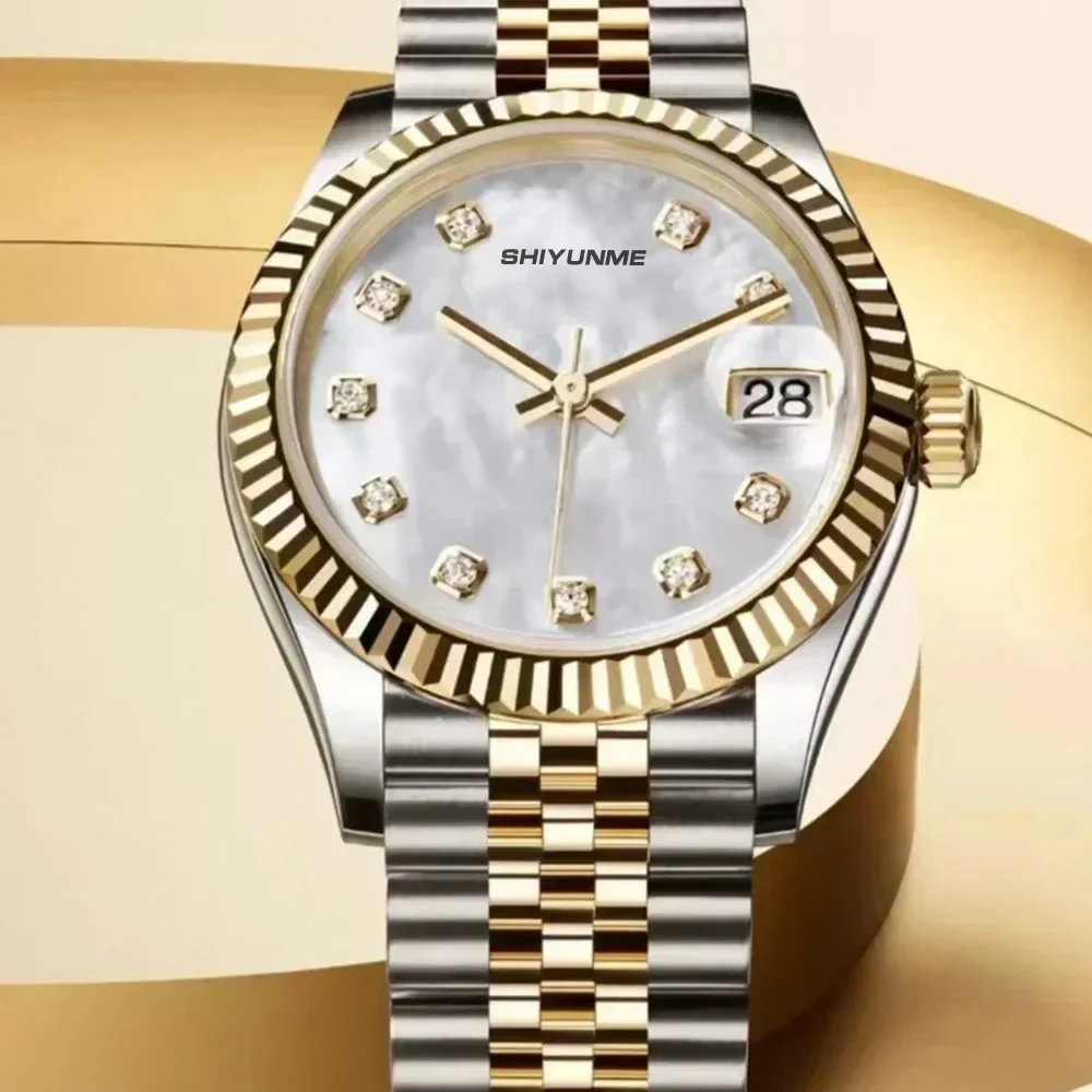 904L automatische mechanische Unisex-Uhr Diamant Edelstahl voll funktionsfähig wasserdicht Weltzeit