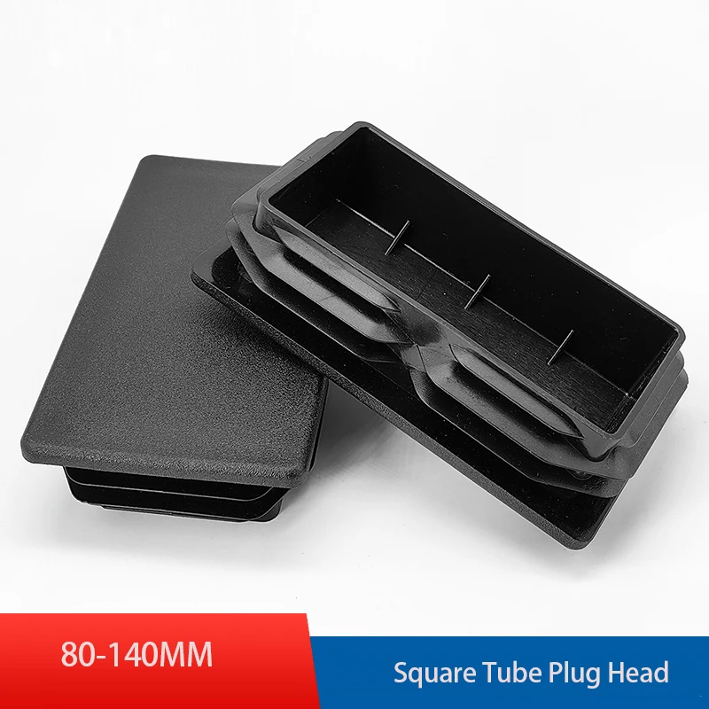 Square Tube End Caps 80x100x120x140x160mm Black/White PVC Waterproof Dustproof Plug for Pipe