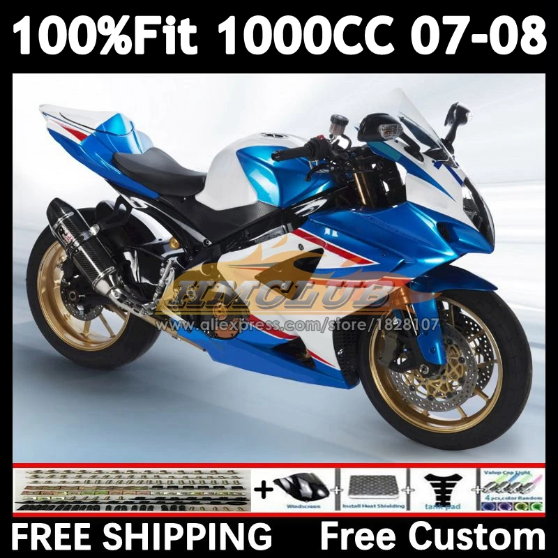 

Injection Body For SUZUKI blue stock GSXR-1000 K7 GSX-R1000 2007 2008 29No.130 GSXR1000 1000CC GSXR 1000 CC 07 08 OEM Fairing