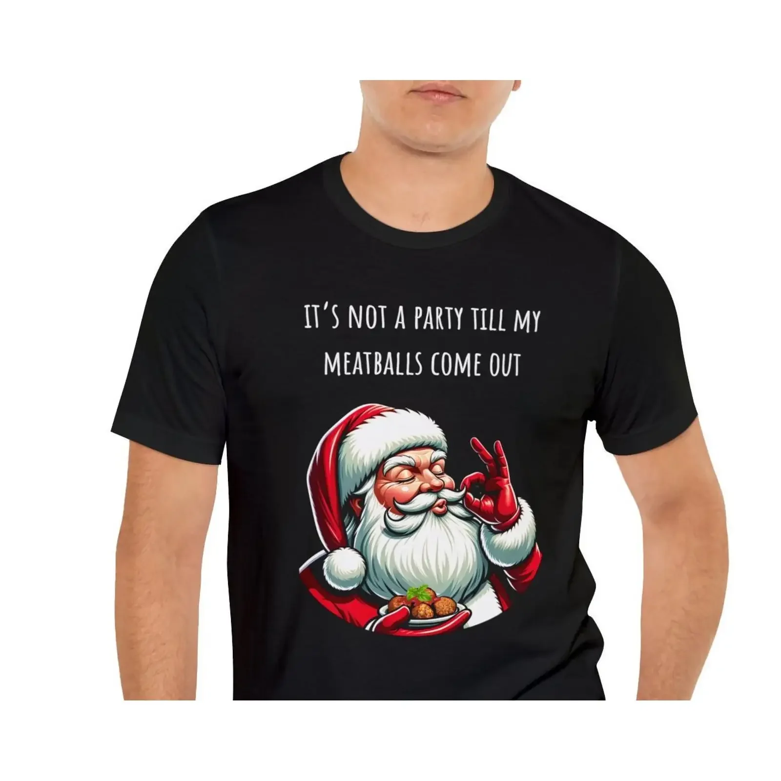 Italienisches Weihnachts-Fleischbällchen-Liebhaber-T-Shirt für Feiertagsstolz, Vintage-Waschung, Designerkleidung, stilvoll, leicht modisch