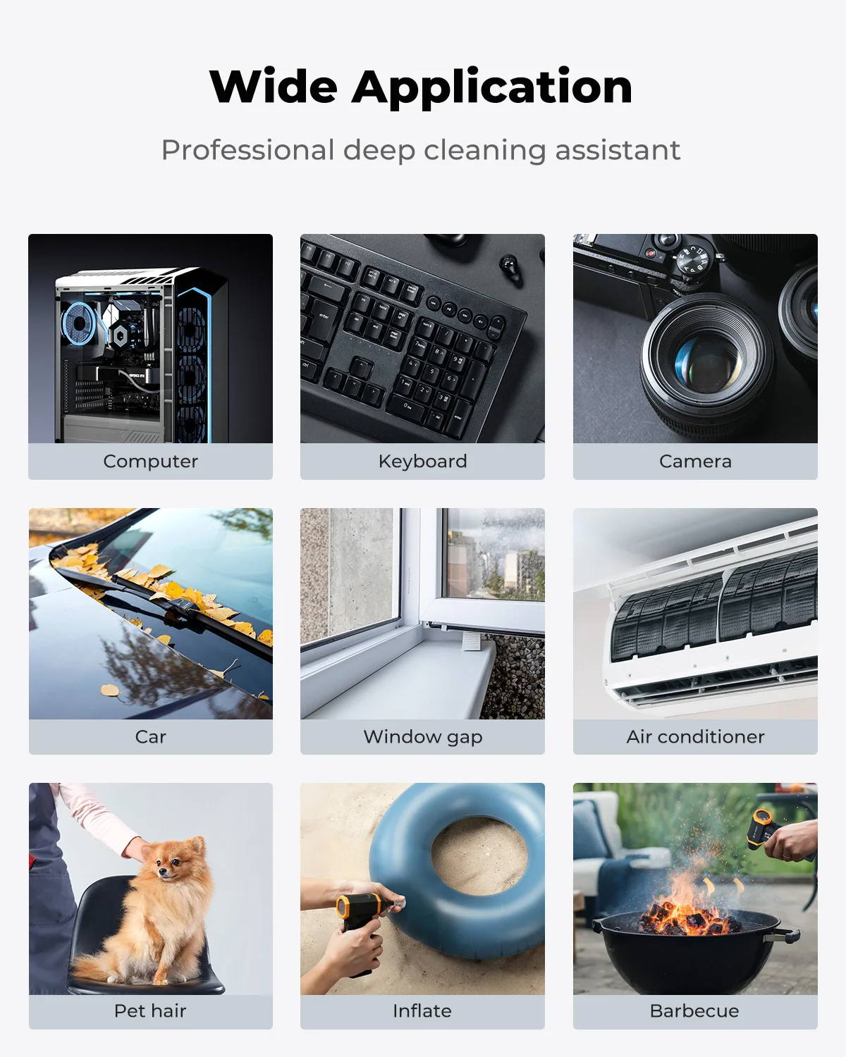 350000RPM Electric Air Duster LED Screen Vacuum Compressed 2-in-1 Air Blower&Suction Cleaner for Camera,PC,Laptop Keyboard Clean - Image 6