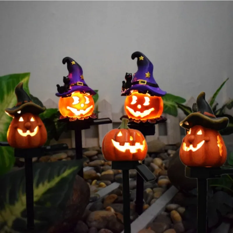 Imagem -05 - Halloween Waterproof Solar Lamp Pumpkin Stake Lights Decoração Festival para Jardim Varanda Quintal Gramado Caminho Decoração do Partido 2024