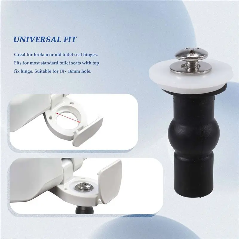 AEE3-4 Pack Toilet Seat Screws Toilet Seat Hinges Bolt Expanding Rubber Top Nuts Screw Fixings Fix WC Blind Hole Fittings