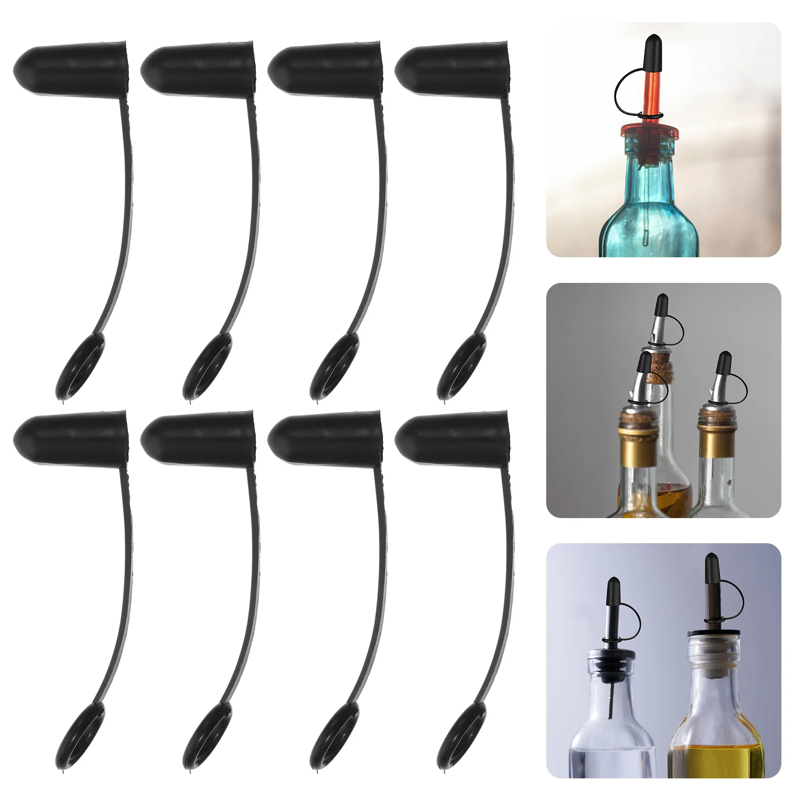 70 Pcs Hooded Pourer Dust Cover Olive Oil Bottle Pouring Spout Rubber 70pcs Cap Covers Syrup Caps Tpe