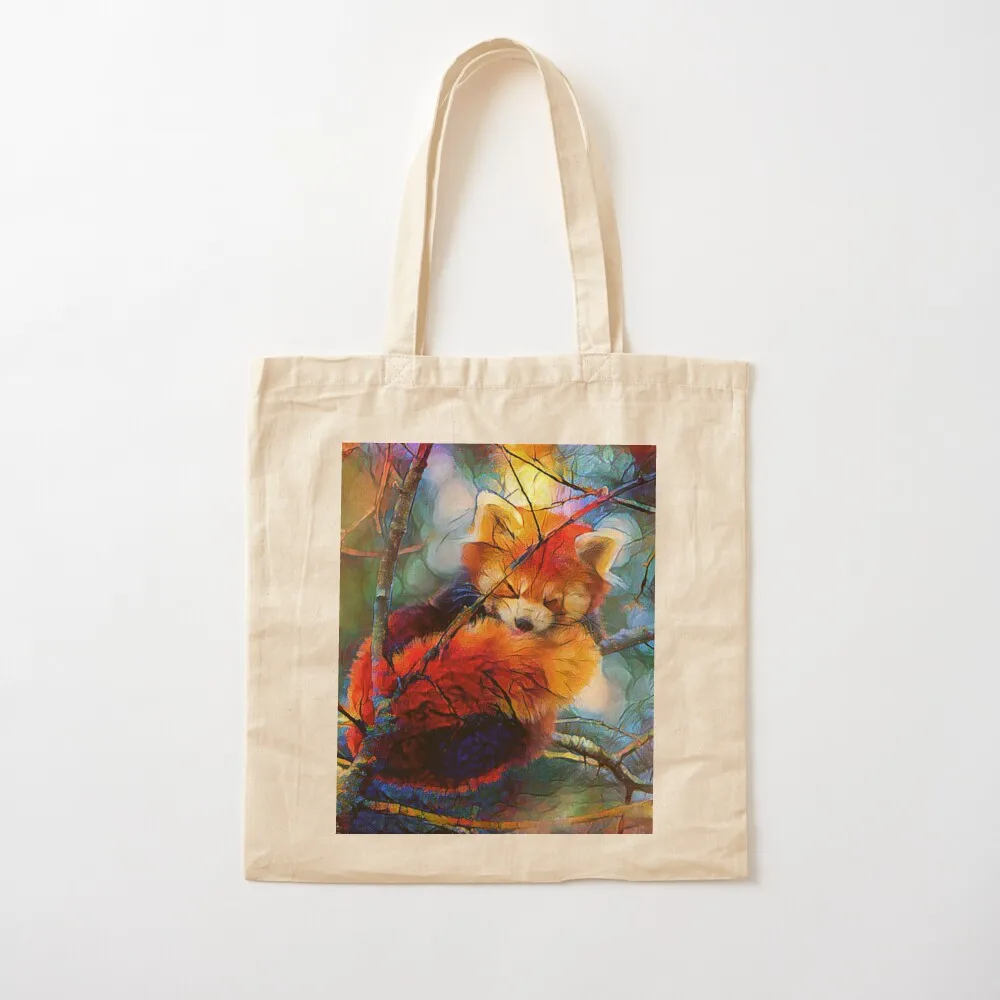 Autumnal Red Panda Tote Bag Candy bags tote bags aesthetic women bag custom canvas bag