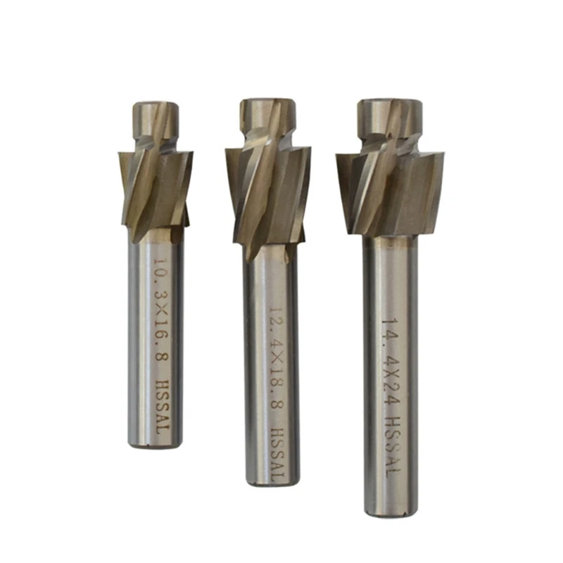 7 Piece Counterbore End Mill Set 4T High-Speed-Steel Cutter M3 M4 M5 M6 M8 M10 M12 Abrasion Resistance Stainless Steel