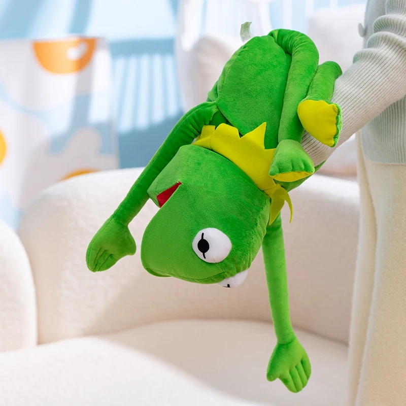 Zabawna pluszowa lalka na rękę Żaba Kermit, ciekawa pluszowa zabawka w kształcie żaby, rekwizyty na występy wiatryskowców i imprezy.