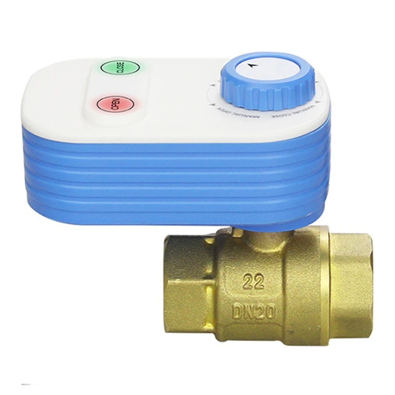 ABRU-Tuya Wifi Water Valve Shutoff Controller For Alexa Google Assistant Smart Remote Control Ball Valve DN20 3/4Inch