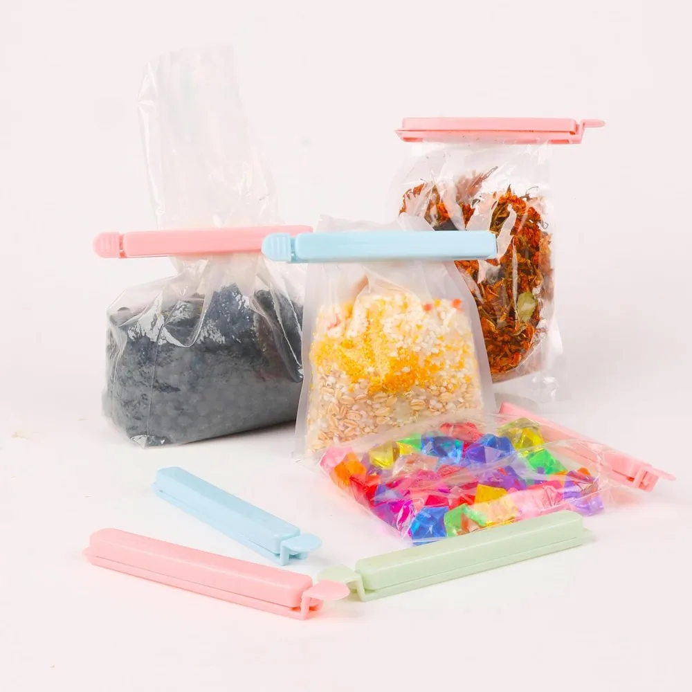 مشابك ختم أكياس الطعام، 30 مشبكًا لختم الأكياس البلاستيكية، تستخدم لختم أكياس الوجبات الخفيفة والقهوة ورقائق البطاطس وما إلى ذلك.