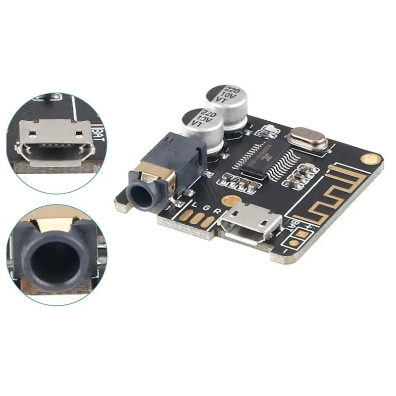 AU47-BT5.0 Audio Receiver+Case+One-To-Two Audio Cable Kit MP3 Bluetooth Decoder Lossless Car Speaker Audio Amplifier Board