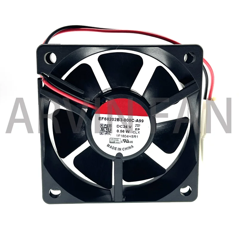 Ventilador silencioso de 60mm, EF60202B3-000C-A99 de 6020, 24V, 0,56 W, rodamiento de bolas Dual, 6cm, ventilador de refrigeración ultrasilencioso, 60x60x20mm