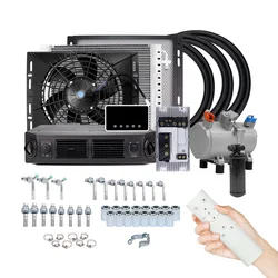 Universal 12V 24V Auto Electric Air Conditioning Compressor Evaporator Assembly Kit for Car Van Truck Tractor A/C Conditioner