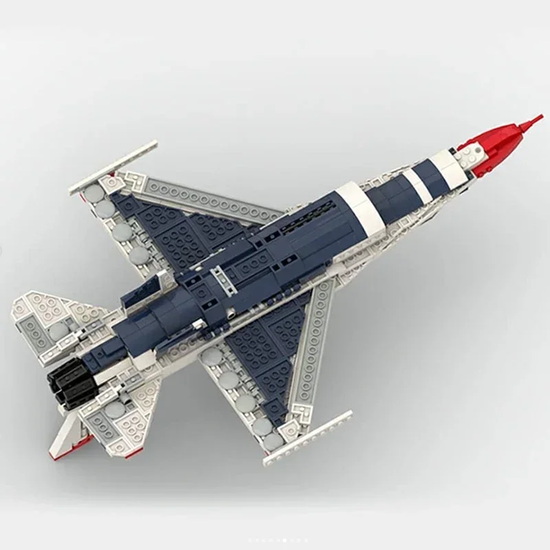 Moc Mattoni da costruzione Modello militare F-16 Thunder Birds Fighter Tecnologia Blocco modulare Regali Giocattoli per bambini Set fai da te Assemblaggio