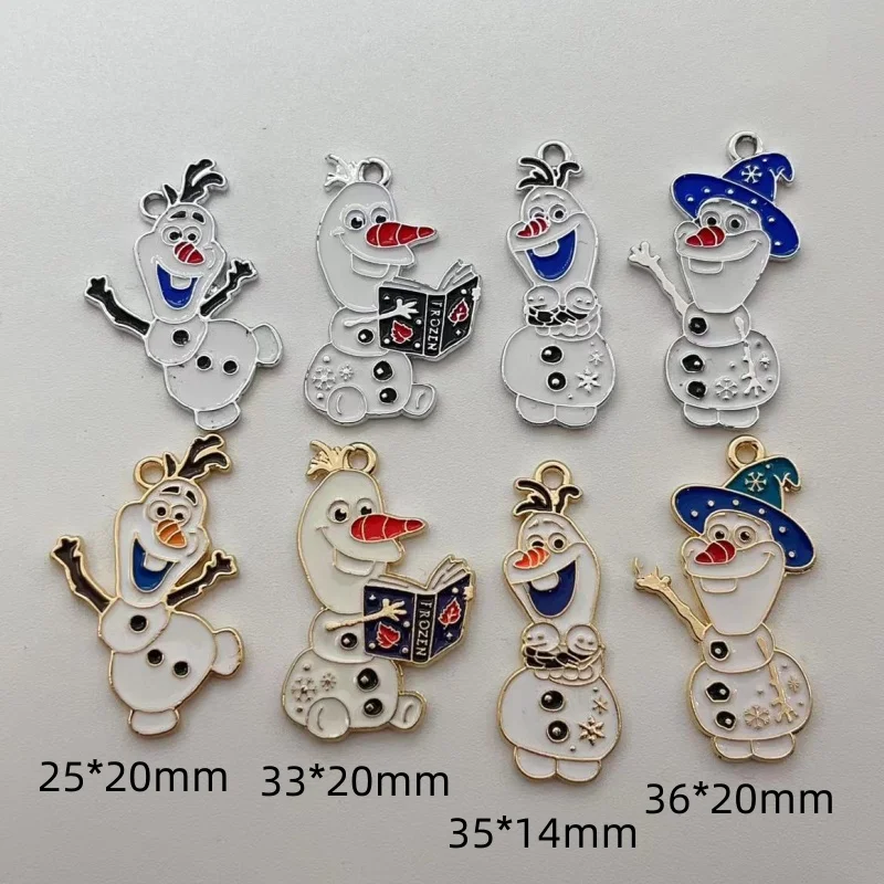 10pcs Cartoon Snowman Enamel Charms Pendant Smiling cute Snowman Metal Charms DIY Bracelet Earrings For Jewelry Accessories