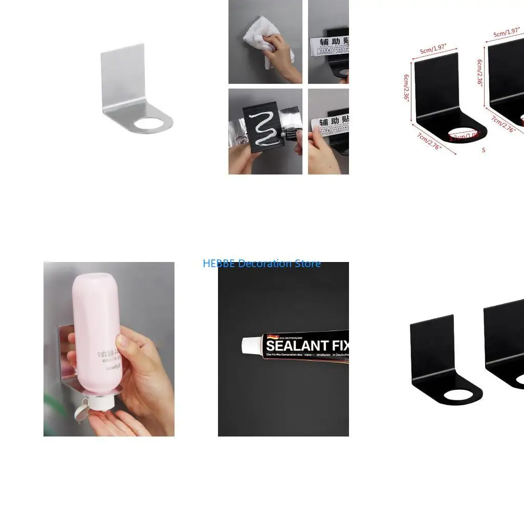B0KC Hanger Wall Sticker Shower Gel Bottle Holder Shampoo Hand Soap Hook Holder Liquid Soap Holder for Kitchen Bathroom