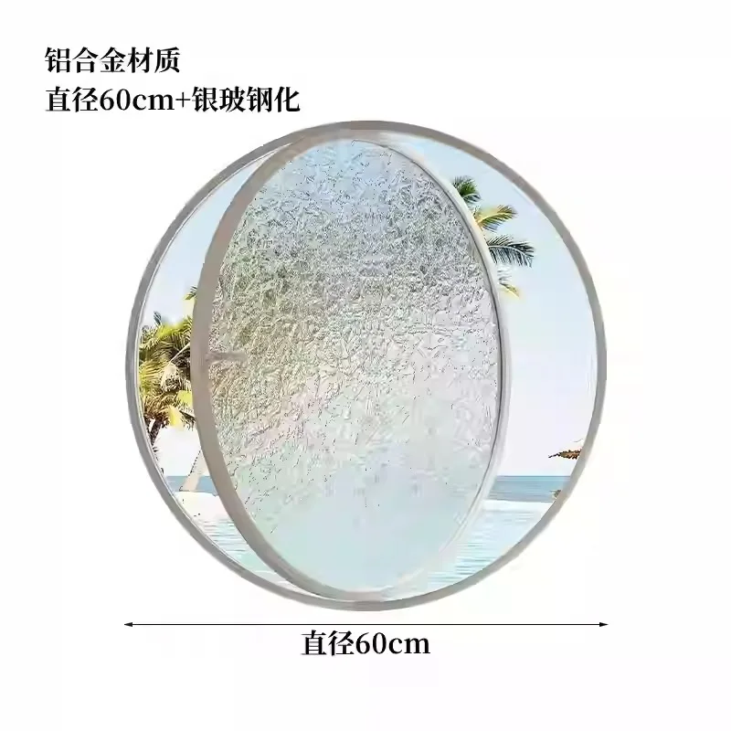 Aluminum alloy round window central axis rotating window moon  attic landscape  peep-proof  round art glass