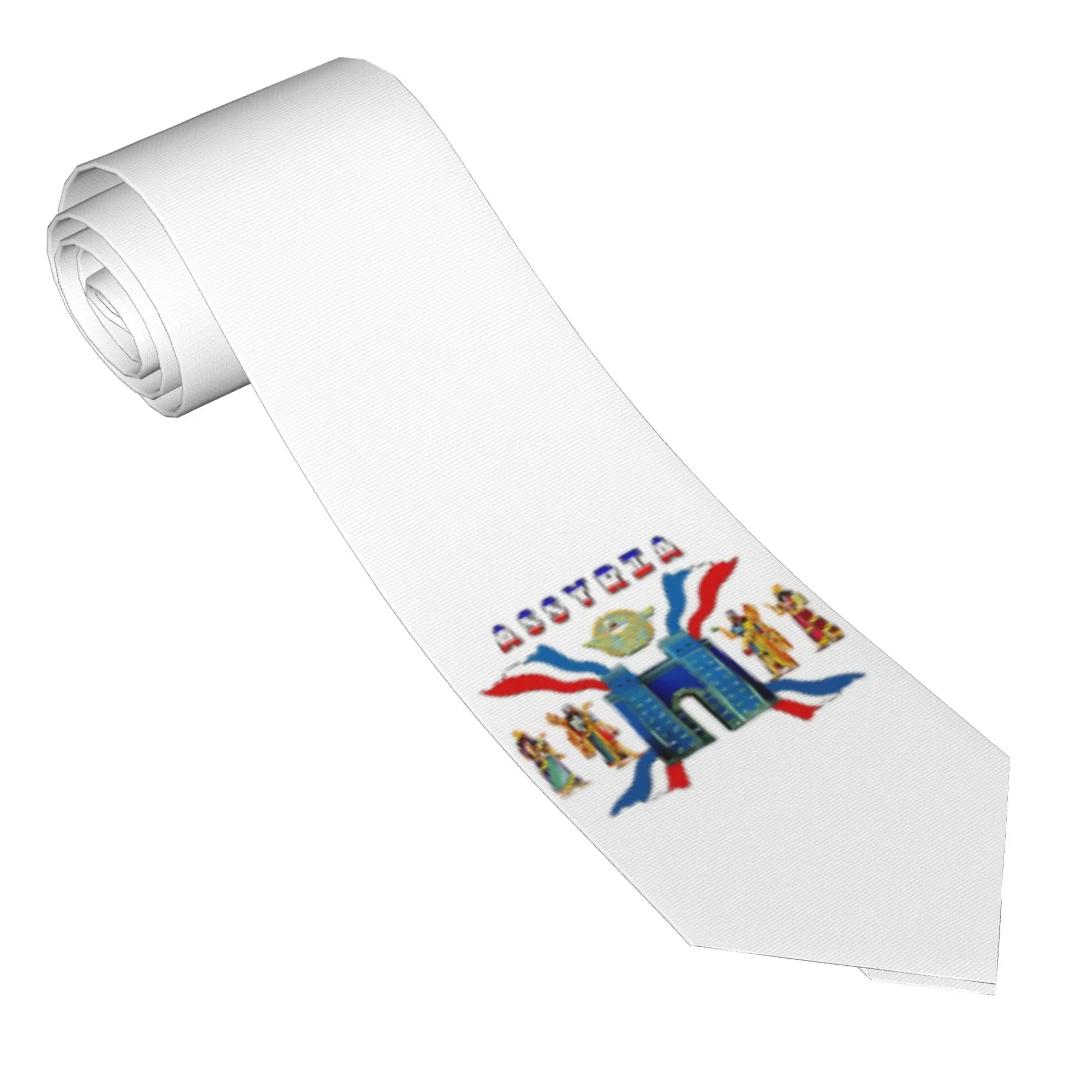 Assyrian Flag  Tie  Wedding Neck Ties Cute Funny Neck Tie For Male Printed Collar Tie Necktie Birthday Gift