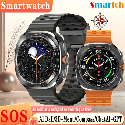 SOS 워치 7 울트라 GPS 나침반 스마트워치 아웃도어 스포츠 3D 메뉴 BT 통화 스마트워치 남녀공용 IP68 방수 건강 모니터