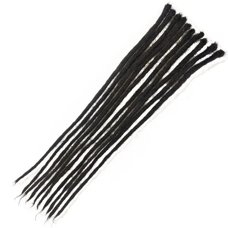 0.4-0.6cm 100% Human Hair Handmade Dreadlocks Hair Extensions Natural Black Crochet Hair Strands Crochet Braids For Women