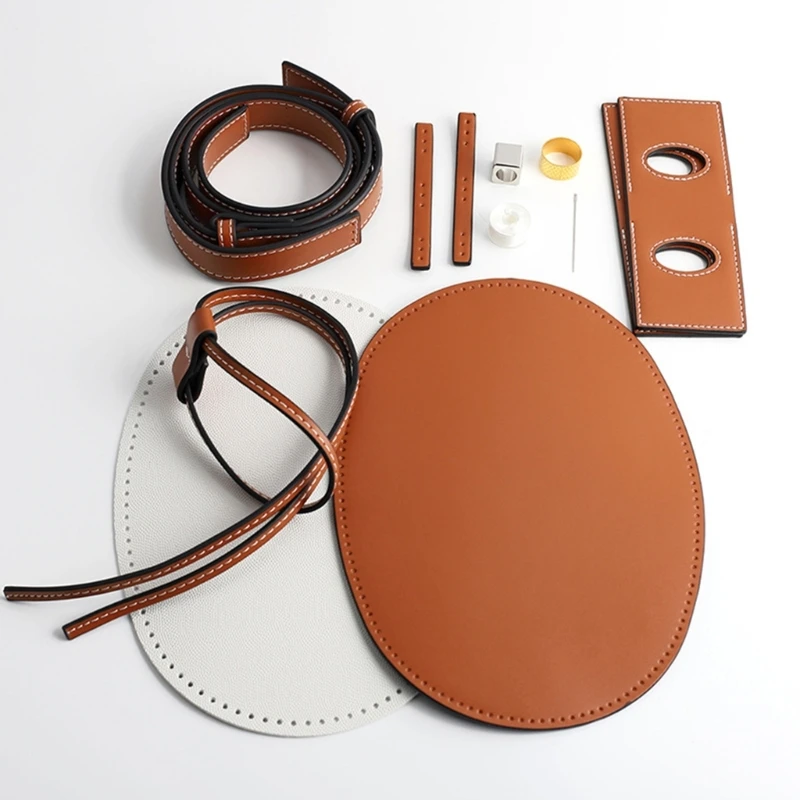 Handbag DIY Shoulder Bag Bottom Shaper Pad & Shoulder Strap & Drawsting Set Women PU Tote Bag DIY Accessories