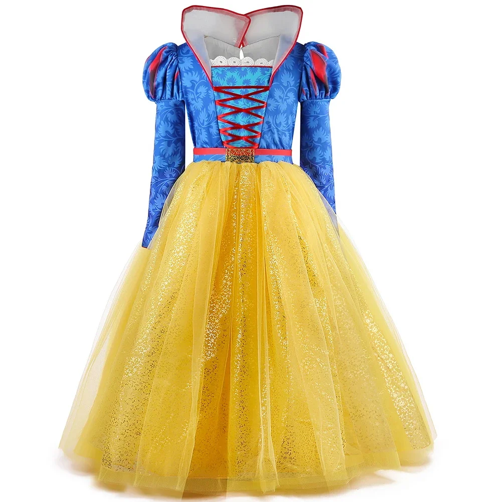 Girls Party Elegant Ball Gown Carnival Halloween Children Snow White Cosplay Costume Kids Birthday Princess Dress With Accessory