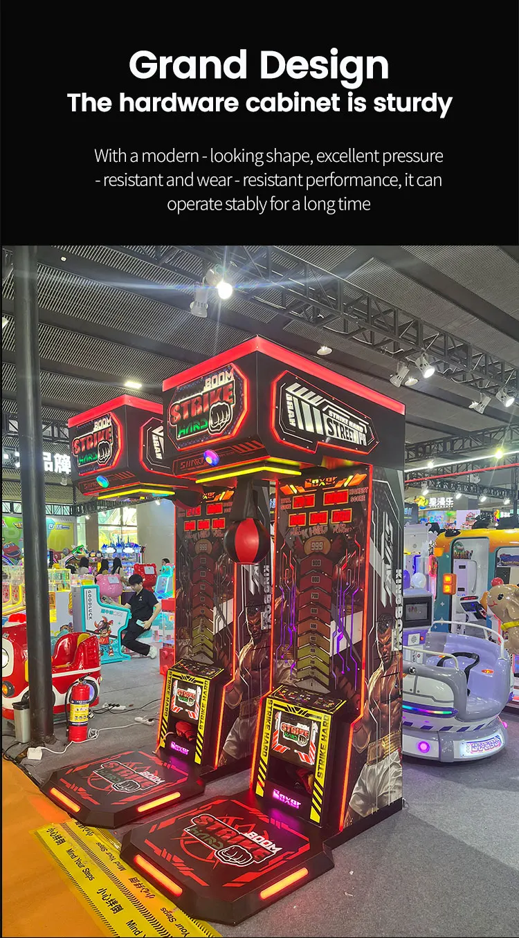 Coin Operated Boxing Arcade Punch Machine Steel Metal Electronic Strength Tester Game Equipment for Game Room and Amusement Park