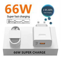 66W USB Charger Fast Quick Charging EU/US Plug Mobile Phone Wall Charger 6A Type C Cable For Xiaomi 15 Huawei Mate 50 60 Honor