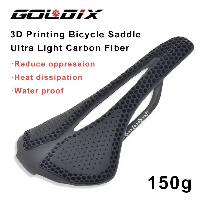 

GOLDIX Ultra Light Carbon Fiber Highway MTB Racing Saddle 3D Printing Bicycle Saddle Bicycle Cushion Bicycle Seat Accessories