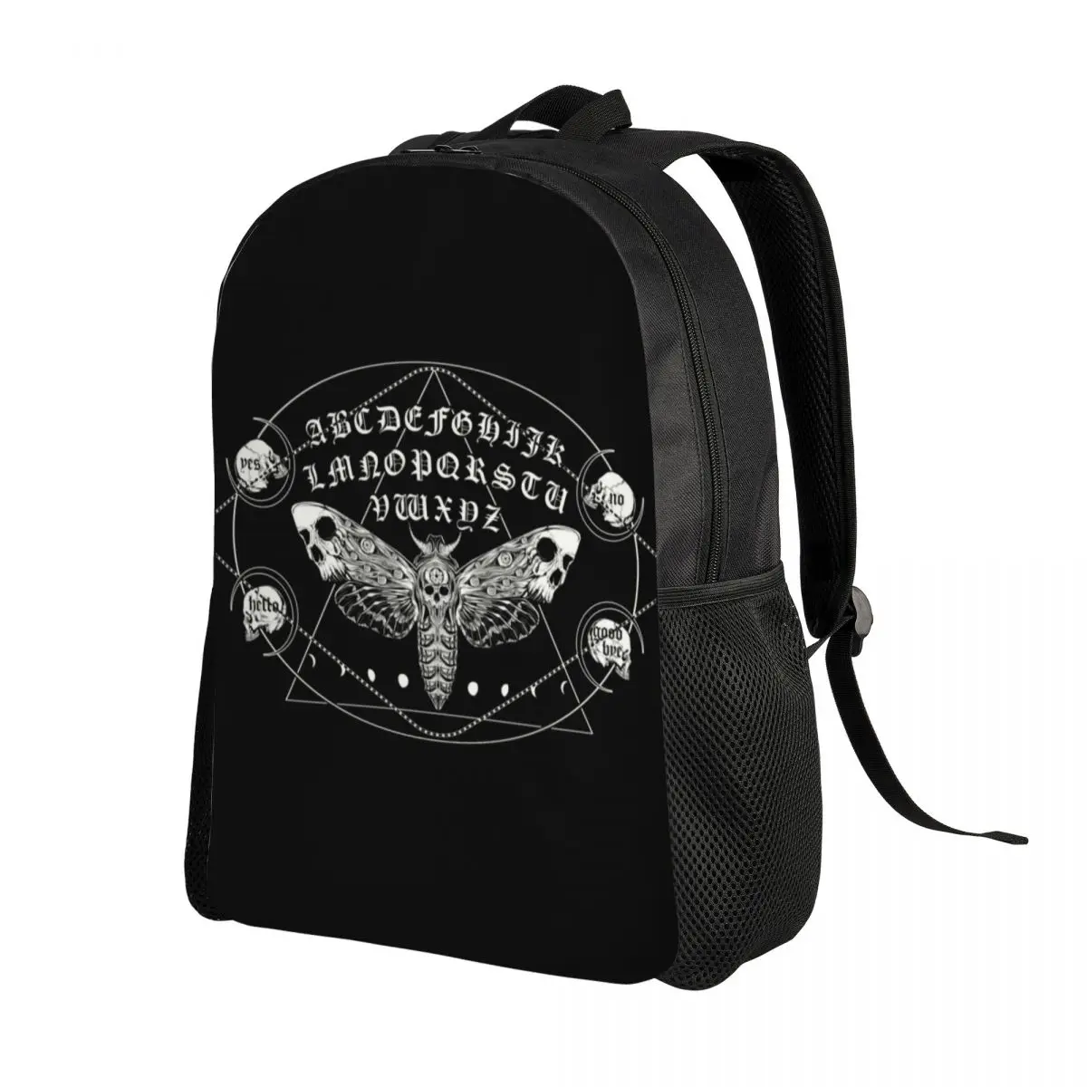 Death Moth Spirit Board Mochila para Homens e Mulheres, Laptop, Gótico Skull Bags, Fits 15 "Laptop, Estudantes da Escola Universitária