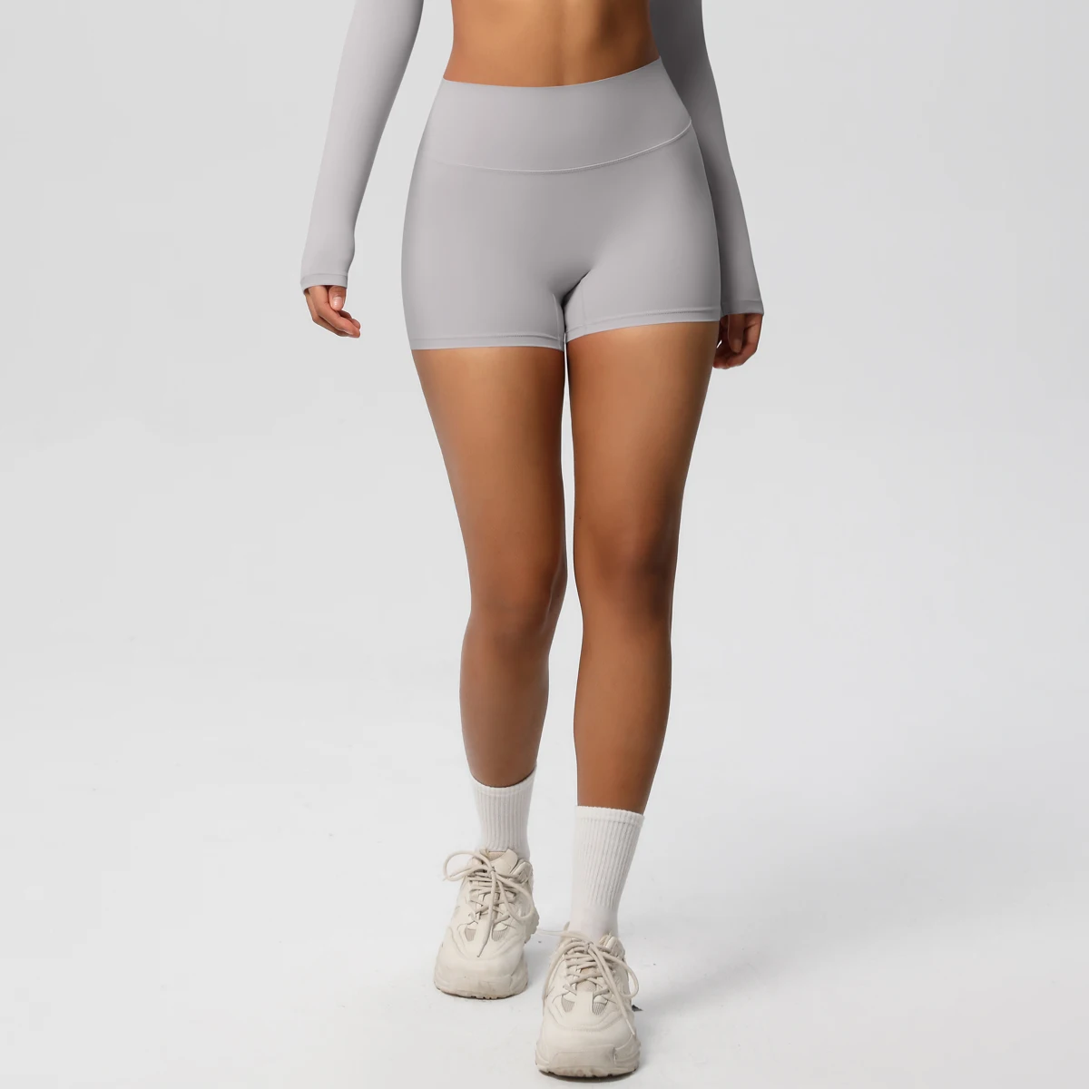 Damen-Sportshorts, Yoga-Shorts, nacktes Gefühl, hohe Taille, Yoga-Shorts, Push-Up, Fitness-Leggings, Bauchkontrolle, Yoga, schmale Shorts – Detail 32