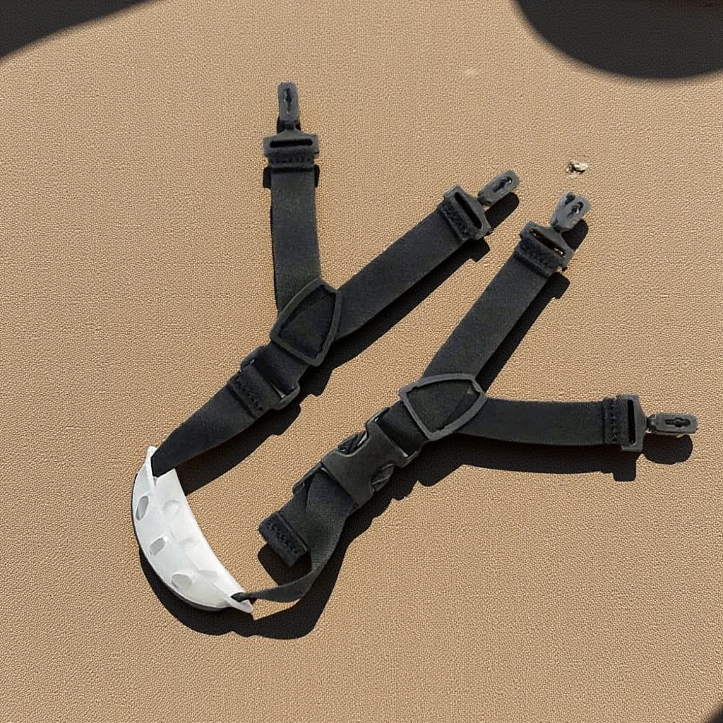 

High Strength Safety Mandibular Strap Black Or White Chin Rest Adjustable Buckles Quick Install Most Hard Hats