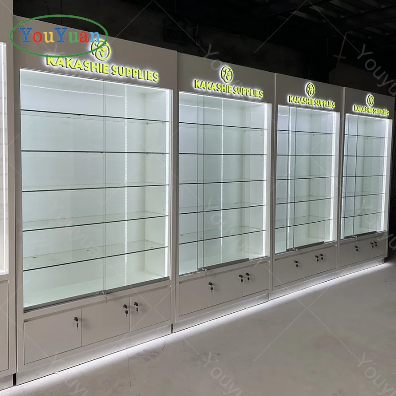 (customized)2024 Youyuan Custom Made Glass Display Cases Sale FullCommercial Display Counter Smoke Shop