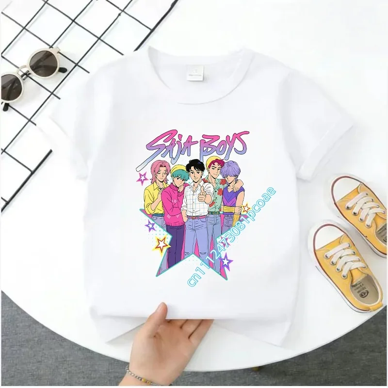 KPop Demon Hunters 2026New Saja Boys Cartoon Boys T-shirt Round Neck Fashion Casual Top Children's T-shirt Kids Clothing view 6