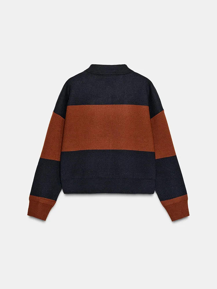 Sweet Personali Long Sve Gestreifter Ne-Strickpullover Neuankömmling Winter 2025, lässige, lockere Passform, Overhead-Sle für G...