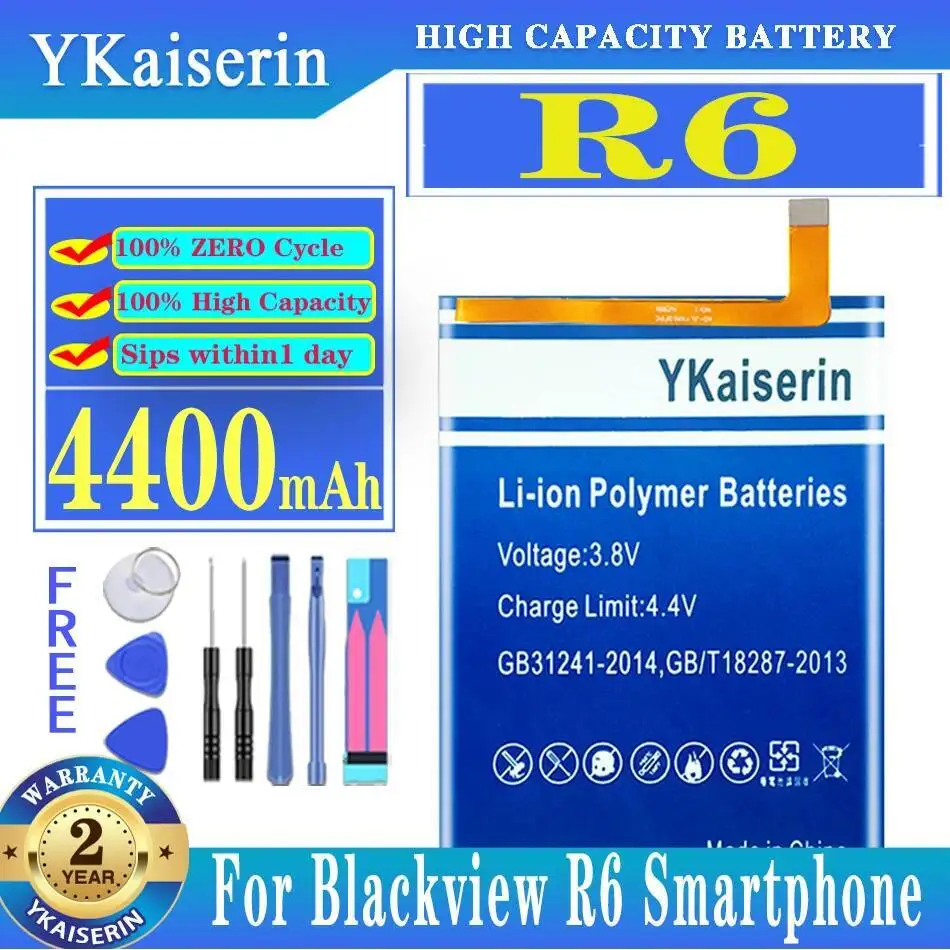

High Capacity 4400Mah Mobile Phone Battery For Blackview R6 Smartphone