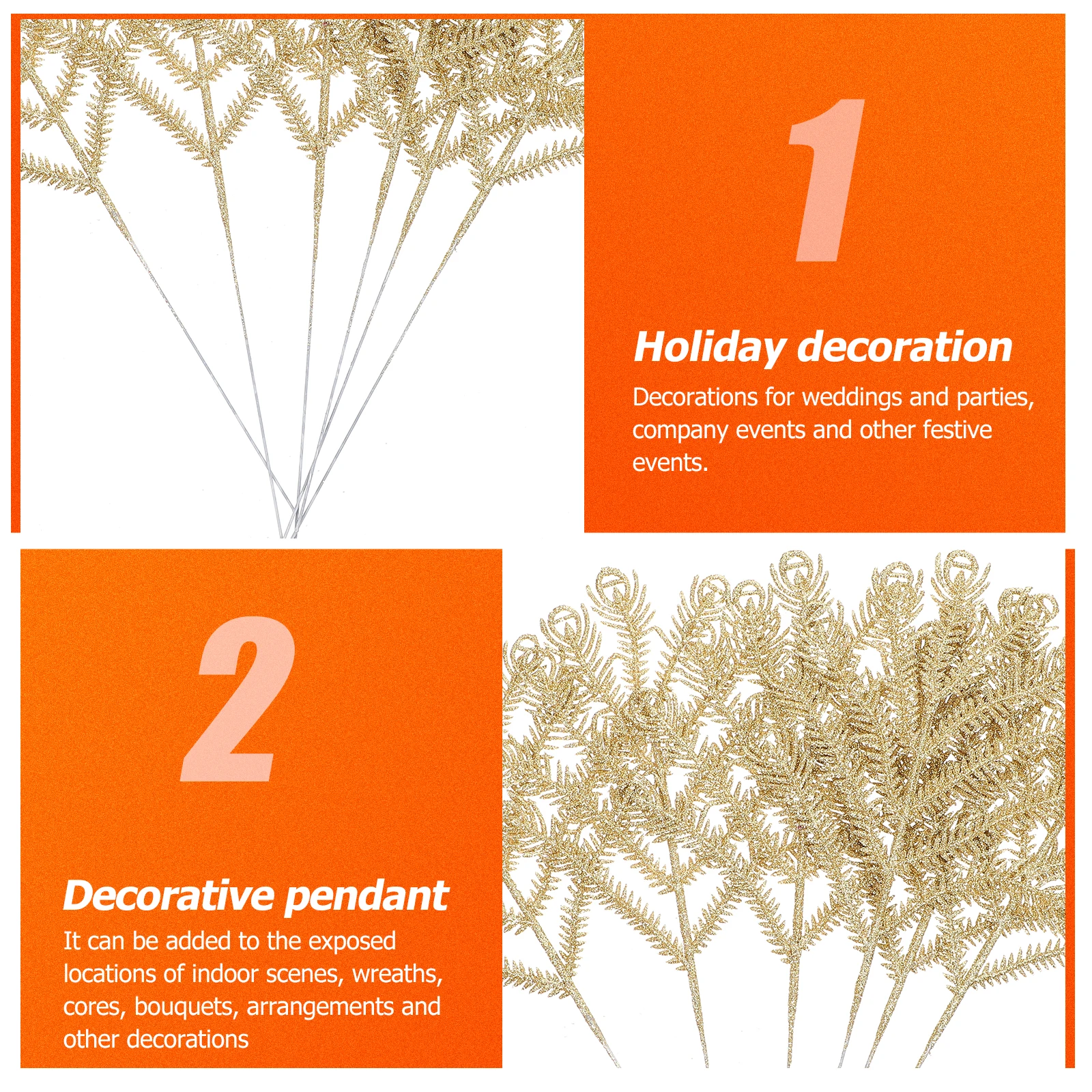 

6Pcs Christmas Leaf Pendants Glitter Hanging Xmas Tree Ornaments Decorative Party Home Decor Rustic Style Christmas Glitter Leaf