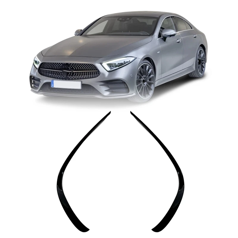 Car Front Bumper Splitter Spoiler Side Decorative Covers For Mercedes-Benz CLS-Class C257 2018-2021 AMG Line