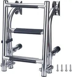 3 Step Folding Boat Ladder Marine Stainless Steel Pontoon Ladder Polished 2+1 Step escada para barco катера оборудование lancha