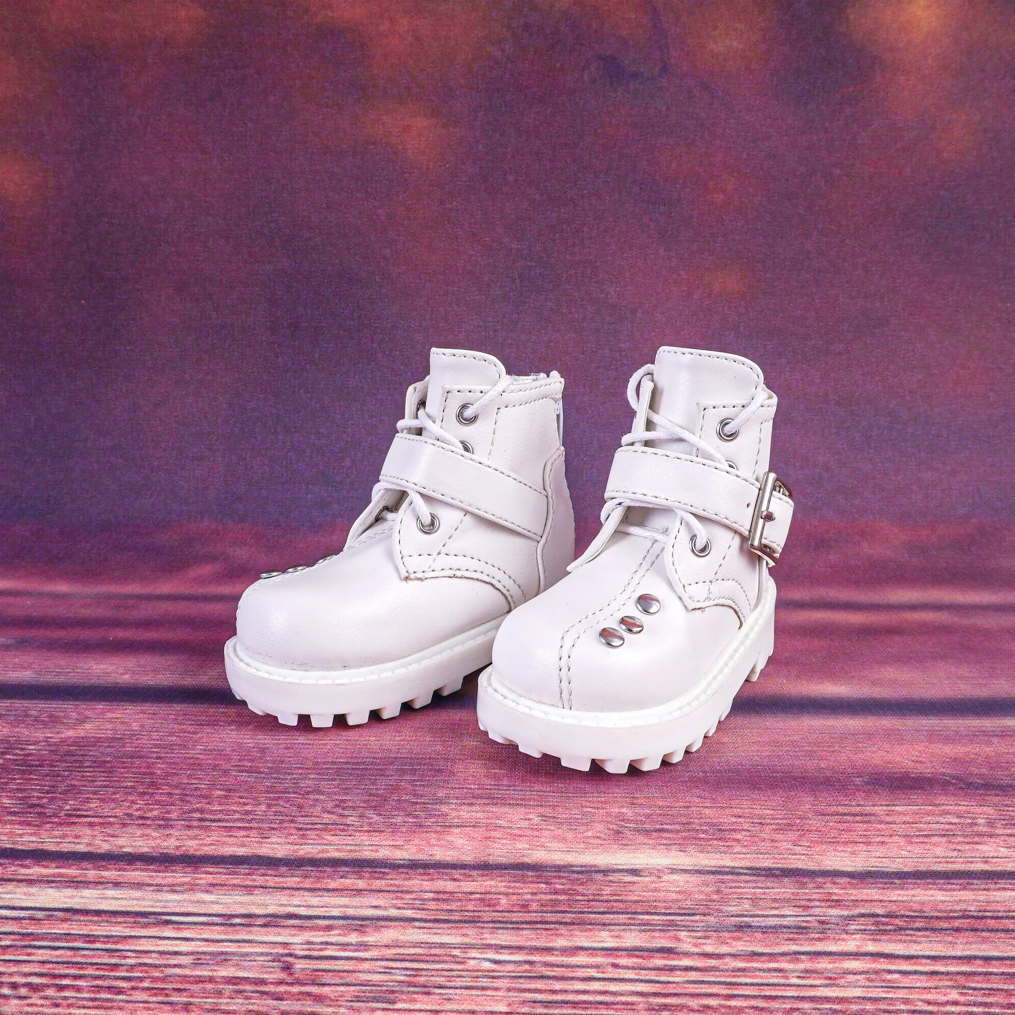 

1/3 Bjd Doll Shoes Handmade Casual Round Toe Boots Lace Up Buckle Thick Soled Shoes 1/4 Bjd Doll Accessories Small Leather Shoes