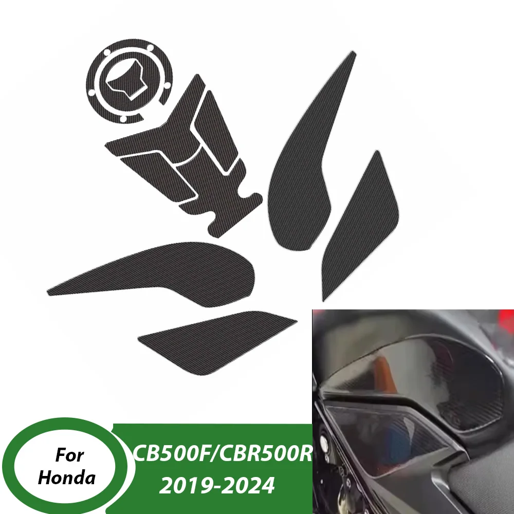 

﻿ CB400F CB500F CBR500R Tank Pad Stickers Gas Protector For Honda CB 500F 400F 2019-2024 2023 Motorcycle Kit Knee Accessories