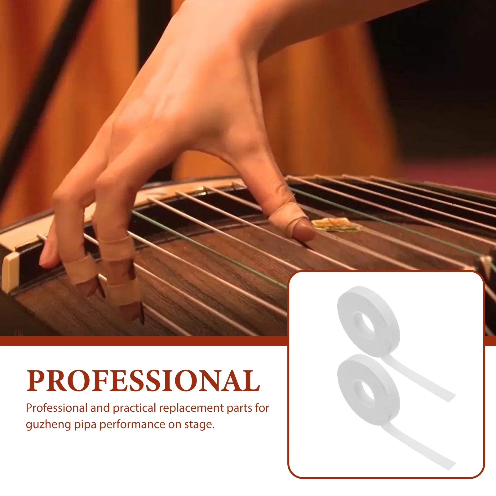 

2pcs Guzheng Finger Tapes Breathable Adhesive Protective Tape for Pipa Performance Stage Music Professional Players Grade