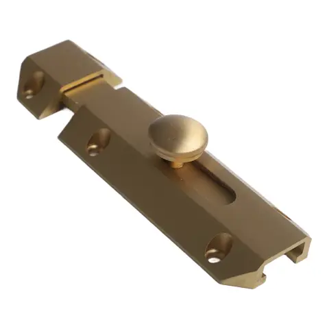 Approx. 9.3*3.2cm Brass Door Bolt 9.3*3.2cm Size Resistant To Rust Sealed Welding Design Sturdy Construction Door Protection